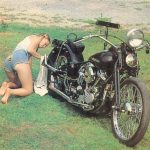 Motor Cycle Chick cleaning up