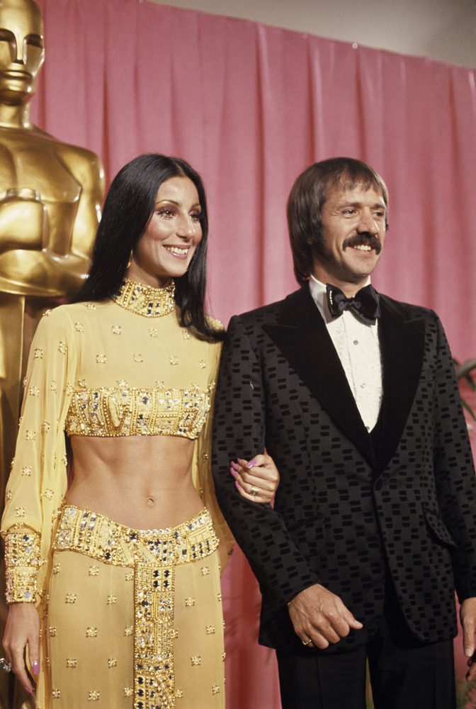 Sonny & Cher attend the 45th Annual Academy Awards, 1973