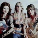 The original power-trio lineup of The Runaways, 1975! Micki Steele (who went on to The Bangles), Sandy West, and Joan Jett!