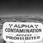 A sign warns people to stay away from the Nevada test site in the 1970s