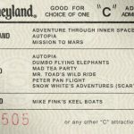 Disneyland attraction tickets, 1975-1977.C