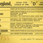 Disneyland attraction tickets, 1975-1977.D