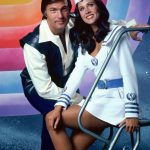 Gil Gerard and Erin Gray in different promo shoots for Buck Rogers in the 25th Century. The top photo features the look and costumes of early concept for the feature film in 1978.