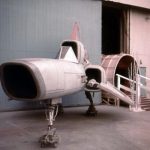 Full-size Viper prop outside the Universal Studios soundstage while shooting Battlestar Galactica (1978).