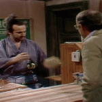 John Belushi and Buck Henry in “Samurai Delicatessen” Saturday Night Live, season 1 (1976)