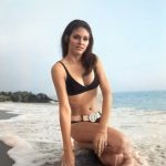 Pamela Hensley on the beach