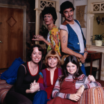 Valerie Bertinelli, Bonnie Franklin, Pat Harrington Jr., Mackenzie Phillips, and Mary Louise Wilson in One Day at a Time (1975)