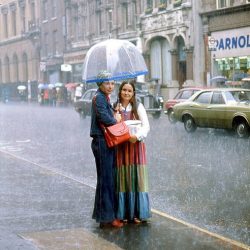 Rain, downtown London, 1975