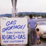 A gas shortage sign in Connecticut, circa 1974.