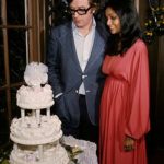 Michael and Shakira Caine at their wedding reception, in 1973