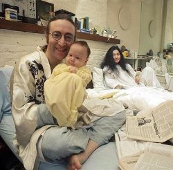 John with baby Sean, 1975