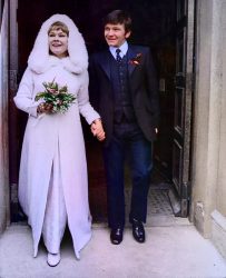 Judi Dench’s wedding day at St Mary’s Church in Hampstead in February 1971. She was married to fellow Royal Shakespeare Company actor Michael Williams