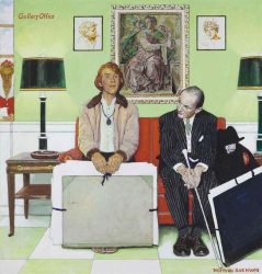 “Waiting for the Art Editor” by Norman Rockwell (1970)