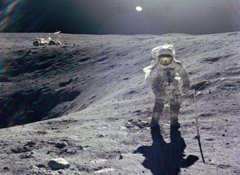 Astronaut Charles Duke on the Moon , Apollo 16, 1972