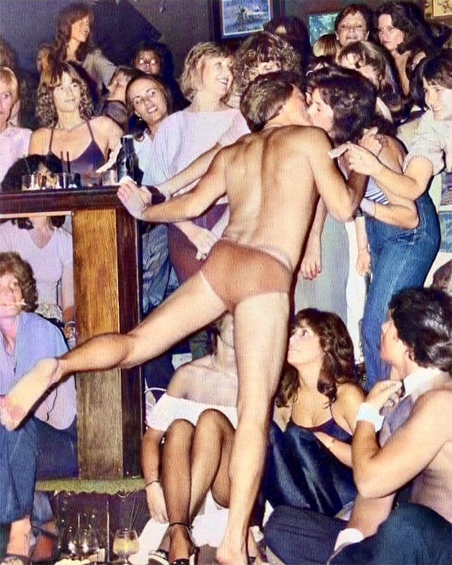Attendees at the first Chippendales Club, Los Angeles. (1979)