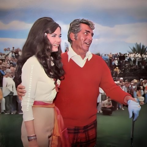 Lynda Carter with Dean Martin at the 1973 Bob Hope Tournament