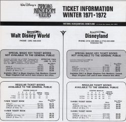 Winter 1971-1972 Ticket Information
