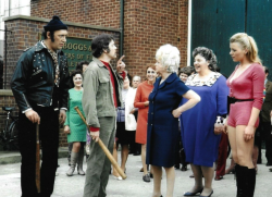 Bernard Bresslaw, Kenneth Cope, Renee Houston, Hattie Jacques, Margaret Nolan, and Marianne Stone in Carry on at Your Convenience (1971)