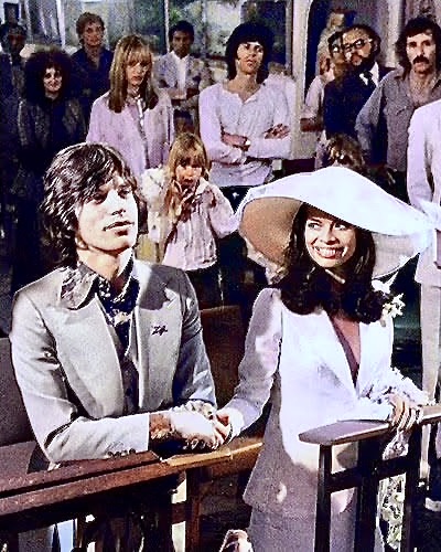 Mick and Bianca at their 1971 wedding.
